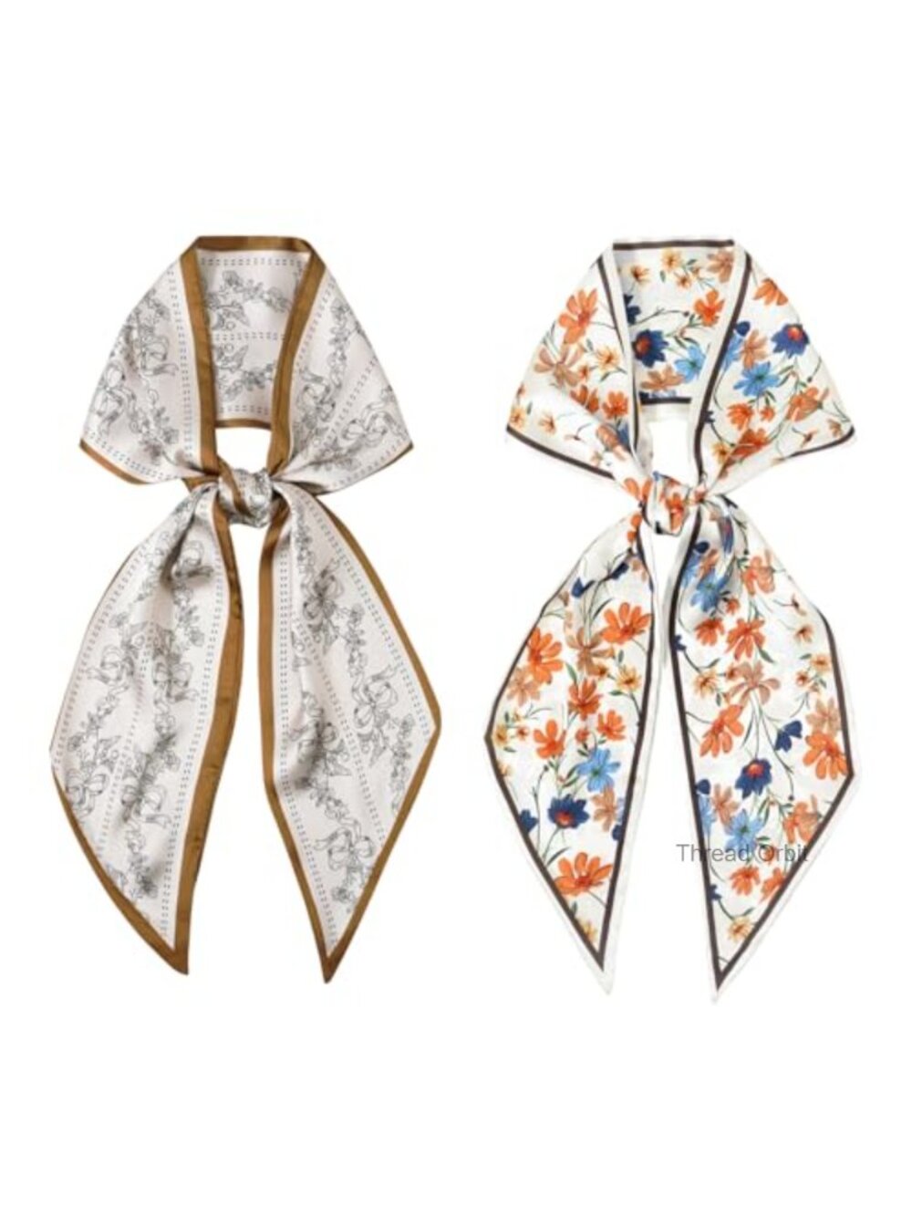 2 Pack Silk Feel Neck Scarf Purse Scarf for Handbags